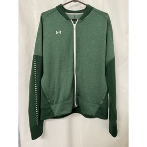 Under Armour Jacket Green Qualifier Hybrid Warm Up ColdGear Zip Up womenSize 2XL